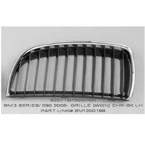 BMW BMW 3 (WAGON) GRILLE LEFT (Driver Side) CHROME FRAME & BLACK INNER OEM#51137120007 2006-2008 PL#BM1200168