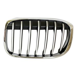BMW BMW X1 GRILLE LEFT (Driver Side) SIL W/CHROME FRAME (W/O M SPORT) OEM#51117383365 2016-2019 PL#BM1200292