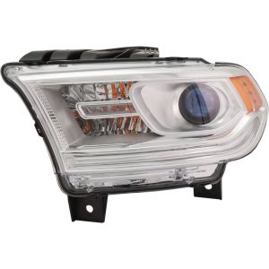 DODGE TRUCKS & VANS DURANGO HEAD LAMP ASSEMBLY LEFT (Driver Side) (HALOGEN)(WO/LED DRL)(CHR BEZEL)**CAPA** OEM#68299137AD 2016-2020 PL#CH2502303C