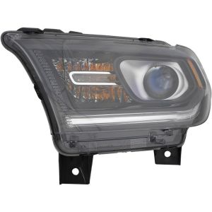 DODGE TRUCKS & VANS DURANGO  HEAD LAMP ASSY LEFT (Driver Side) (HALOGEN)(W/LED DRL)(BLACK TRIM) OEM#55112969AI 2014-2015 PL#CH2502304