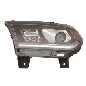 DODGE TRUCKS & VANS DURANGO  HEAD LAMP ASSY LEFT (Driver Side) (HALOGEN)(W/LED DRL)(BLACK TRIM)**CAPA** OEM#55112969AI 2014-2015 PL#CH2502304C