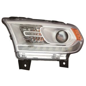 DODGE TRUCKS & VANS DURANGO  HEAD LAMP ASSY LEFT (Driver Side) (HALOGEN)(W/LED DRL)(CHROME TRIM)**CAPA** OEM#68299133AH 2016-2020 PL#CH2502306C