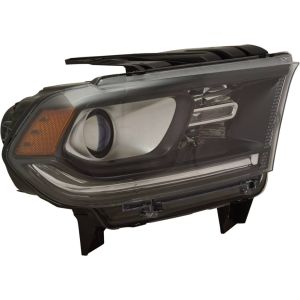 DODGE TRUCKS & VANS DURANGO HEAD LAMP ASSEMBLY RIGHT (Passenger Side) (HALOGEN)(WO/LED DRL)(BLK BEZEL)**CAPA** OEM#68299134AD 2016-2020 PL#CH2503302C