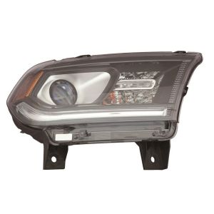 DODGE TRUCKS & VANS DURANGO  HEAD LAMP ASSY RIGHT (Passenger Side) (HALOGEN)(W/LED DRL)(BLACK TRIM)**CAPA** OEM#55112968AI 2014-2015 PL#CH2503304C