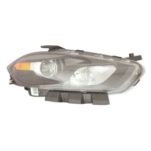 DODGE DART HEAD LAMP ASSY RIGHT (Passenger Side) (HID)(BLACK BEZEL) **CAPA** OEM#68292808AB 2013-2016 PL#CH2519145C