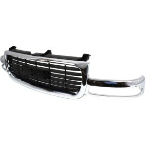 GM TRUCKS & VANS SIERRA/PU (GMC) (07 OLD STYLE) GRILLE CHROME (Exc 2500HD/3500/C3 & Denali) OEM#19130787 1999-2002 PL#GM1200430