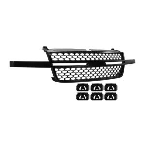GM TRUCKS & VANS SILVERADO/PU  (CHEVY) (07 OLD STYLE) GRILLE BLACK FRAME/BLACK INNER(EXC 05-05 1500) OEM#15276048 2005-2007 PL#GM1200586