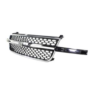 GM TRUCKS & VANS SILVERADO/PU (CHEVY) (07 OLD STYLE) GRILLE CHROME FRAME/ BLACK INNER (EXC 1500) OEM#19122337 2005-2007 PL#GM1200589