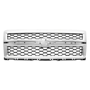 GM TRUCKS & VANS SILVERADO/PU 1500 (19 OLD STYLE) GRILLE ASSEMBLY CHROME FRAME W/BLK HONEYCOMB OEM#23259620 (P) 2014-2015 PL#GM1200696