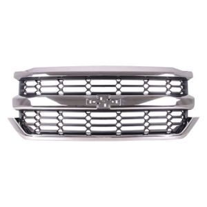 GM TRUCKS & VANS SILVERADO/PU 1500 (19 OLD STYLE) GRILLE CHROME/BLACK (WT/LS/LT)(WO/Z71) OEM#84602489 2016-2019 PL#GM1200753