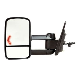 GM TRUCKS & VANS SIERRA/PU 1500 (19 OLD STYLE) DOOR MIRROR LEFT (Driver Side) PWR/HTD/M-FOLD (TOW TYPE)(DUAL ARM)(W/SIGNAL IN GLASS)(BLK) OEM#22820397 2014 PL#GM1320458