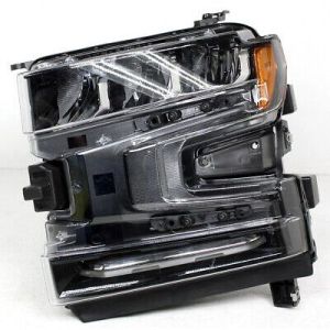 GM TRUCKS & VANS SILVERADO/PU 1500 (22 OLD STYLE) HEAD LAMP ASSY LEFT (Driver Side) (LED)(BLACK BEZEL) OEM#84989876 2019-2022 PL#GM2502500