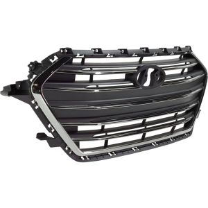 HYUNDAI ELANTRA SEDAN GRILLE BLACK W/SMOKED-CHR MOLDING (WO/AUTO CRUISE) OEM#86350F3100 2017-2018 PL#HY1200200