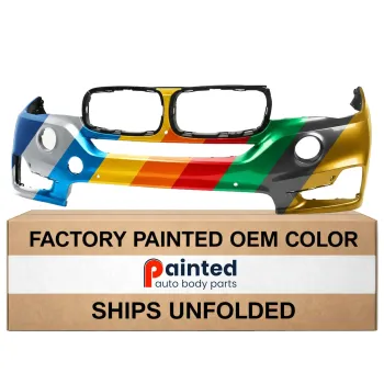 BMW BMW X5  FRONT BUMPER COVER PRIMED (WO/HL WASH)(W/6 SENSOR)(W/SURND VIEW)(WO/M SPT) OEM#51117378617 2014-2018 PL#BM1000396
