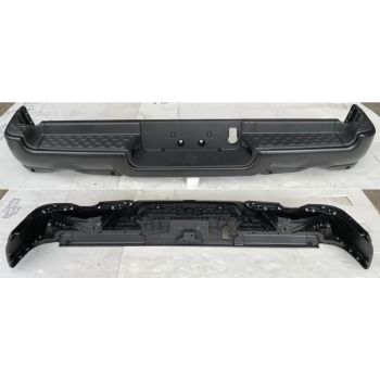 DODGE TRUCKS & VANS DODGE/PU (R1500) REAR STEP BMP ASSY BLACK/PTM (W/4 PK SENSOR)(DUAL EXHAUST) OEM#68404438AB-PFM 2019-2022 PL#CH1103140