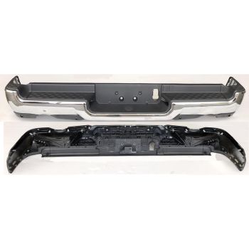 DODGE TRUCKS & VANS DODGE/PU (R1500) REAR STEP BMP ASSY CHROME (W/6 SENSOR)(W/ADVANCE PARK ASSIST)(DUAL EXHAUST) OEM#68404443AB-PFM 2019-2022 PL#CH1103147