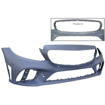 MERCEDES-BENZ C-CLASS SEDAN FRONT BUMPER COVER PRIMED (C43)(W/ACTIVE PK ASSIST)(W/SURROUND VIEW) OEM#20588027089999 2019-2021 PL#MB1000579