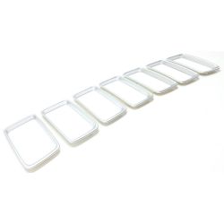 JEEPVEHICLE GRAND CHEROKEE  / GRAND CHEROKEE WK  GRILLE TRIM RINGS SET (7pc) SILVER (EXC 16-16 75th ED)**CAPA** OEM#68241344AA 2014-2016 PL#CH1210117C