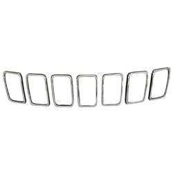 JEEP GRAND CHEROKEE GRILLE TRIM RINGS SET (7pc) CHROME (EXC SRT/TRACKHAWK) OEM#6ML09SZ0AA 2017-2021 PL#CH1210125