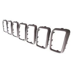 JEEPVEHICLE GRAND CHEROKEE / GRAND CHEROKEE WK GRILLE TRIM RINGS SET (7pc) SILVER GRAY (75th ED)**CAPA** OEM#6ML06NTZAA 2016-2022 PL#CH1210137C