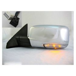 DODGE TRUCKS & VANS DODGE/PU (R1500) DOOR MIRROR LEFT (Driver Side) PWR/HTD/SIGNAL/PUDDLE/MEMORY (SINGLE GLASS)(CHR) OEM#55079043AD (P) 2009-2012 PL#CH1320292