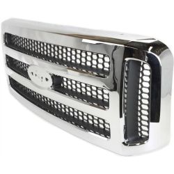 FORD TRUCKS & VANS FORD/PU  (F250/350/450/550) Super Duty GRILLE CHROME/GRAY (XLT/OUTLAW/LARIAT)(WO/CHROME PKG)(BAR DESIGN) OEM#6C3Z8200BD 2005-2007 PL#FO1200456