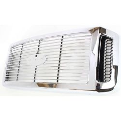 FORD TRUCKS & VANS FORD/PU  (F250/350/450/550) Super Duty GRILLE CHROME/BLACK (XLT/OUTLAW/LARIAT)(W/ CHROME PKG)(W/BILLET DESIGN) OEM#6C3Z8200AAA 2005-2007 PL#FO1200459