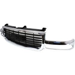 GM TRUCKS & VANS SIERRA/PU (GMC) (07 OLD STYLE) GRILLE CHROME (Exc 2500HD/3500/C3 & Denali) OEM#19130787 1999-2002 PL#GM1200430