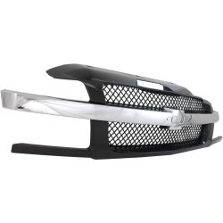 GM TRUCKS & VANS AVALANCHE GRILLE CHR/BLK (For W/ Plastic Bmp Style) OEM#19168631 2002-2006 PL#GM1200543