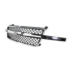 GM TRUCKS & VANS SILVERADO/PU (CHEVY) (07 OLD STYLE) GRILLE CHROME FRAME/ BLACK INNER (EXC 1500) OEM#19122337 2005-2007 PL#GM1200589