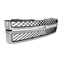 GM TRUCKS & VANS SILVERADO/PU 2500/3500  (CHEVY) GRILLE CHROME/GRAY (EXC Z71 PKG) **CAPA** OEM#20966058 2011-2014 PL#GM1200639C