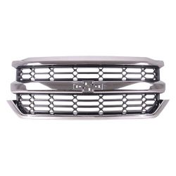GM TRUCKS & VANS SILVERADO/PU 1500 (19 OLD STYLE) GRILLE CHROME/BLACK (WT/LS/LT)(WO/Z71) OEM#84602489 2016-2019 PL#GM1200753