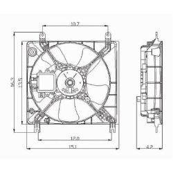 DODGE STRATUS/COUPE  RADIATOR FAN ASSY ( 4 & 6 CYL ) OEM#MR373149-PFM 2001-2005 PL#MI3115107