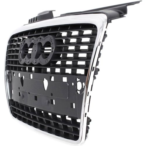 AUDI A4 CABRIO GRILLE GRAY W/CHR FRAME (W/6 TOP CROSS BAR)(WO/S-LINE) OEM#8E0853651J1QP 2007-2009 PL#AU1200112