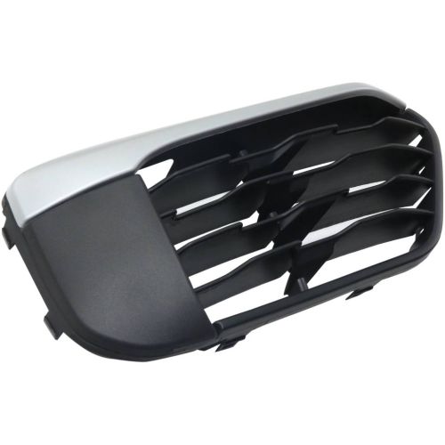 BMW BMW X1  FRONT BUMPER GRILLE RIGHT (Passenger Side) BLACK W/SILVER MLDG (WO/SENSOR)(WO/M PKG) OEM#51117453990 2016-2019 PL#BM1039200