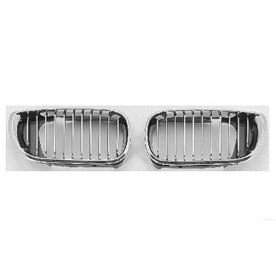 BMW BMW 3 ( i/xi ) (SEDAN/WAGON) GRILLE LEFT (Driver Side) CHROME FRAME & CHR/BLK INNER (SEDAN & WG) OEM#51137042961 2002-2005 PL#BM1200128