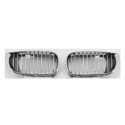 BMW BMW 3 ( i/xi ) (SEDAN/WAGON) GRILLE RIGHT (Passenger Side) CHROME FRAME & CHR/BLK INNER (SEDAN & WG) OEM#51137042962 2002-2005 PL#BM1200129