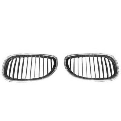 BMW BMW 5 SERIES (SEDAN) GRILLE LEFT (Driver Side) CHROME FRAME & CHR/BLK INNER OEM#51137065701 2004-2010 PL#BM1200140