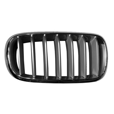 BMW BMW X5 GRILLE RIGHT (Passenger Side) CHROME FRAME/SILVER BAR OEM#51117303108 2014-2018 PL#BM1200271