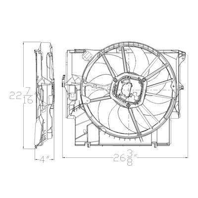 BMW BMW 3 (COUPE) RADIATOR FAN ASSY (3.0L GAS W/ SINGLE TURBO) OEM#17425A3F109 2007-2013 PL#BM3115116