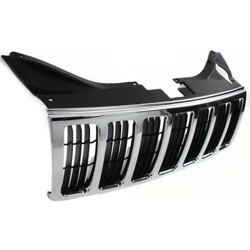 JEEP GRAND CHEROKEE GRILLE ASSEMBLY CHR/BLK (Laredo & LTD) OEM#55156814AE 2005-2007 PL#CH1200284