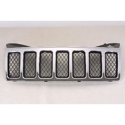 JEEPVEHICLE GRAND CHEROKEE GRILLE BLACK W/CHROME Frame Mesh Type (Overland)(W/O SR OEM#55079362AC 2008-2010 PL#CH1200314