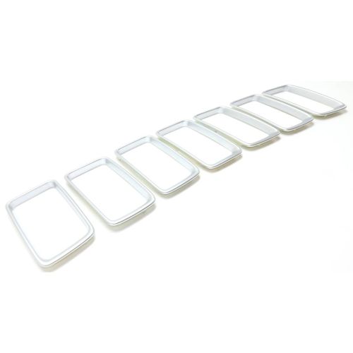 JEEP GRAND CHEROKEE GRILLE TRIM RINGS SET (7pc) SILVER (EXC 75th ED) OEM#68241344AA 2014-2016 PL#CH1210117