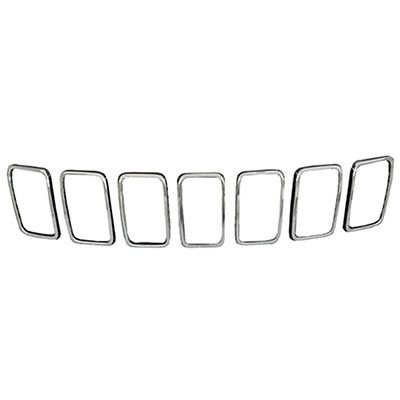 JEEP GRAND CHEROKEE GRILLE TRIM RINGS SET (7pc) CHROME (EXC SRT/TRACKHAWK) OEM#6ML09SZ0AA 2017-2021 PL#CH1210125
