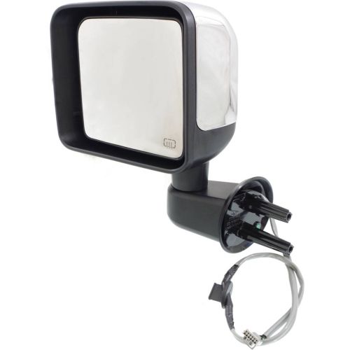 JEEPVEHICLE WRANGLER  (JK) DOOR MIRROR LEFT (Driver Side) PWR/HTD (CHROME) OEM#68204245AA 2014 PL#CH1320389