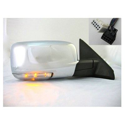 DODGE TRUCKS & VANS DODGE/PU (R1500) DOOR MIRROR RIGHT (Passenger Side) PWR/HTD/SIGNAL/PUDDLE/MEMORY (SINGLE GLASS)(CHR) OEM#55079042AD (P) 2009-2012 PL#CH1321292