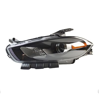 DODGE DART HEAD LAMP ASSEMBLY LEFT (Driver Side) (HALOGEN)(BLK BEZEL)**CAPA** OEM#68085141AL 2013-2015 PL#CH2502240C