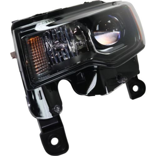 JEEP GRAND CHEROKEE HEAD LAMP ASSEMBLY LEFT (Driver Side) (HALOGEN)(BLK)**CAPA** OEM#68266647AD 2017-2021 PL#CH2502309C