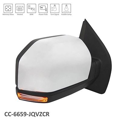 FORD TRUCKS & VANS FORD/PU  (F150)(EXC RAPTOR) DOOR MIRROR RIGHT (Passenger Side) PWR/HTD/SIGNAL/PUDDLE/MEMORY/P-FOLD (W/BSD)(WO/CAMERA)(STD)(CHROME OEM#FL3Z17682JB 2015-2017 PL#FO1321528