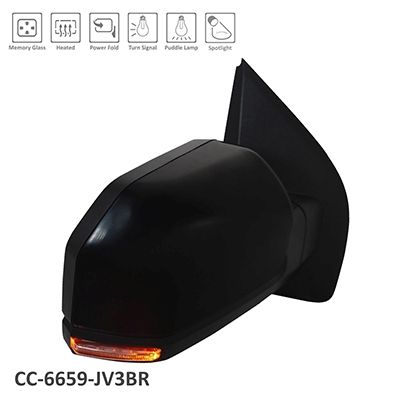 FORD TRUCKS & VANS FORD/PU  (F150)(EXC RAPTOR) DOOR MIRROR RIGHT (Passenger Side) PWR/HTD/SIGNAL/PUDDLE/MEMORY/P-FOLD (WO/BSD)(STD TYPE)(PTM) OEM#FL3Z17682KAPTM 2015 PL#FO1321531